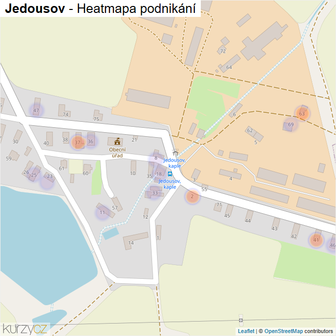 Mapa Jedousov - Firmy v části obce.