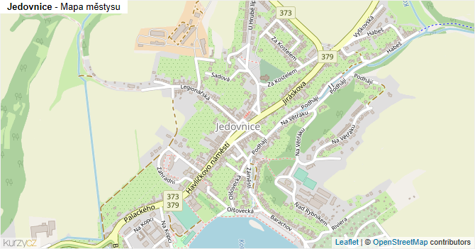 Jedovnice - mapa městysu