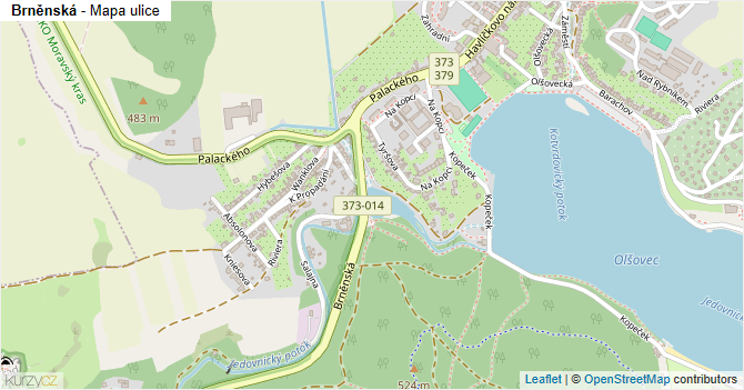 Brněnská - mapa ulice