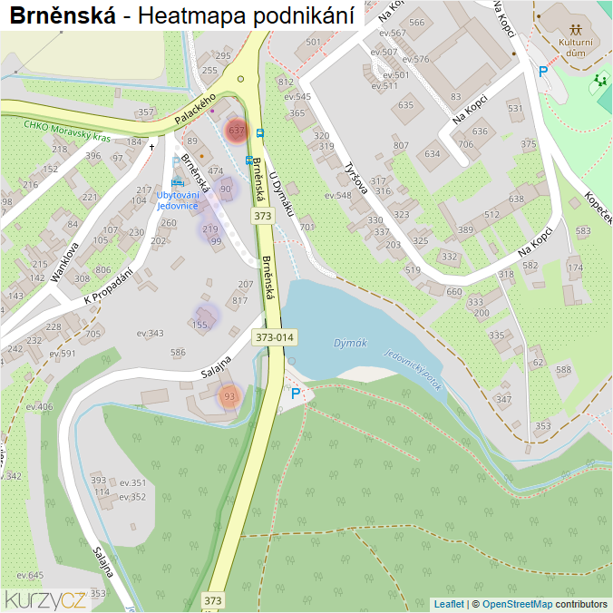 Mapa Brněnská - Firmy v ulici.