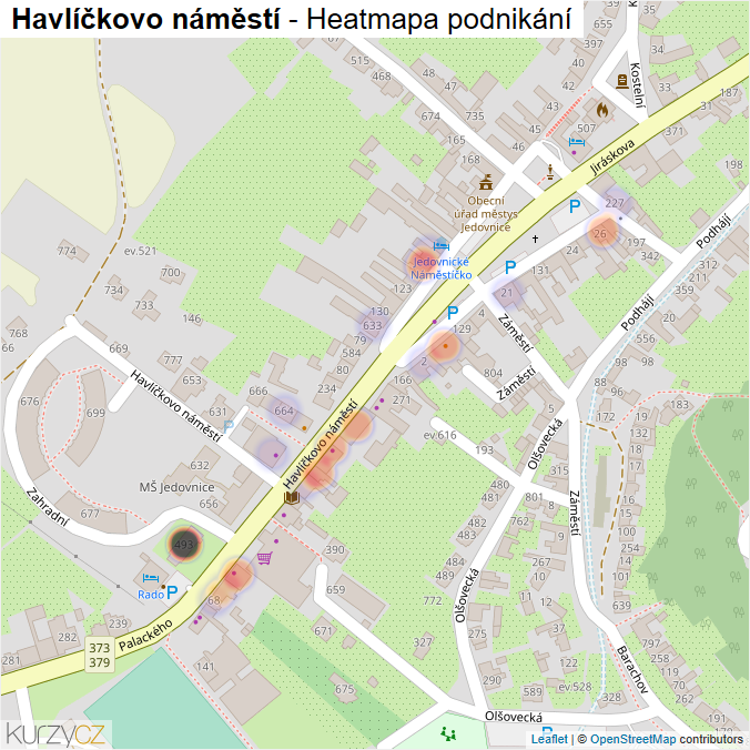 Mapa Havlíčkovo náměstí - Firmy v ulici.
