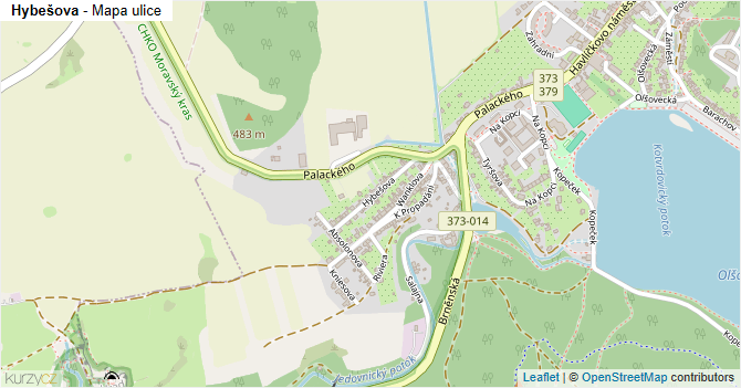 Hybešova - mapa ulice