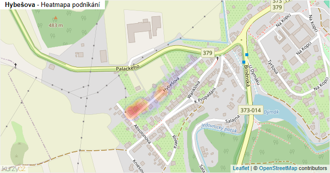 Hybešova - mapa podnikání