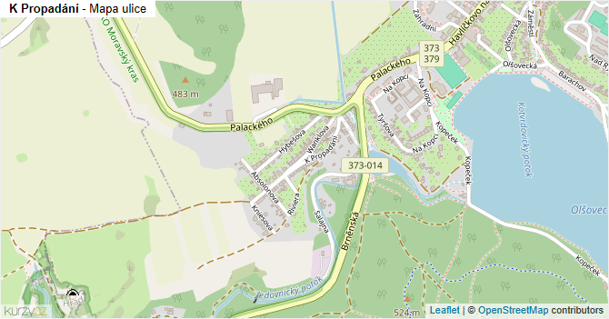 K Propadání - mapa ulice