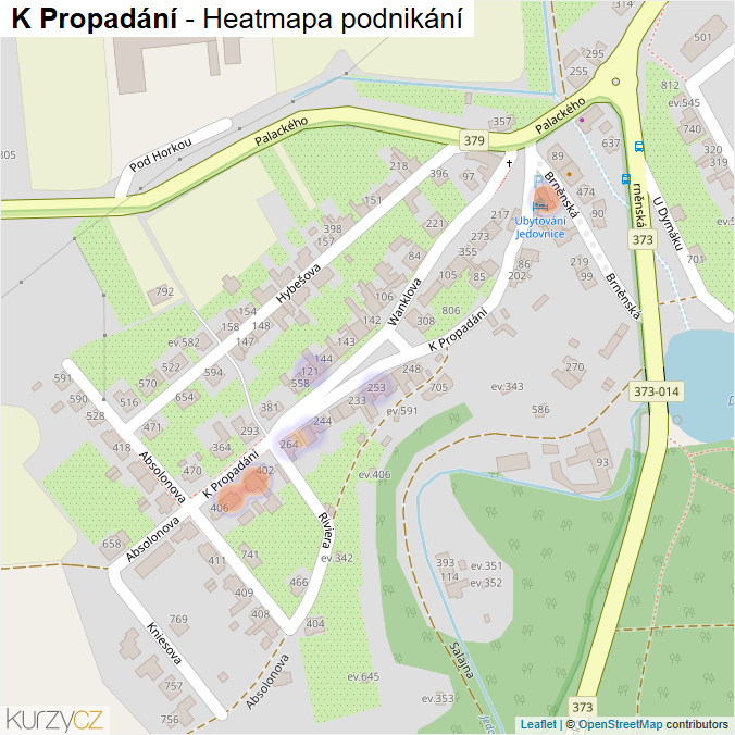 Mapa K Propadání - Firmy v ulici.