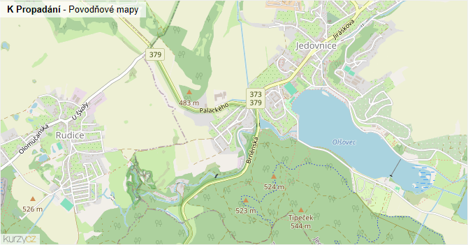 K Propadání - záplavové mapy stoleté vody
