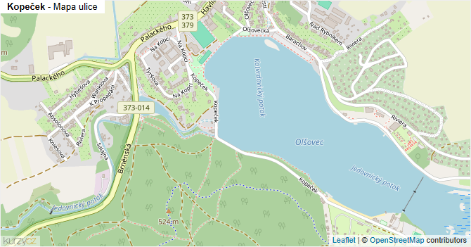 Kopeček - mapa ulice