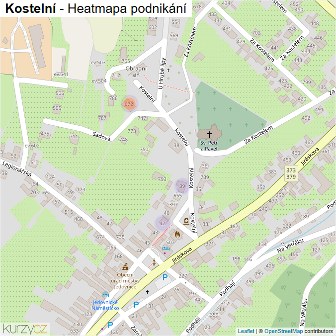 Mapa Kostelní - Firmy v ulici.