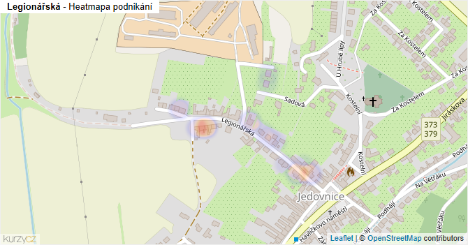 Legionářská - mapa podnikání