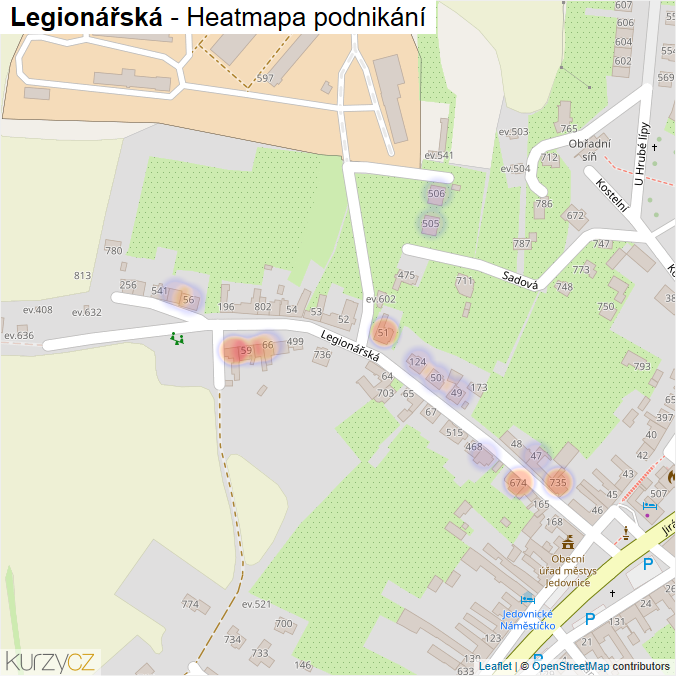 Mapa Legionářská - Firmy v ulici.