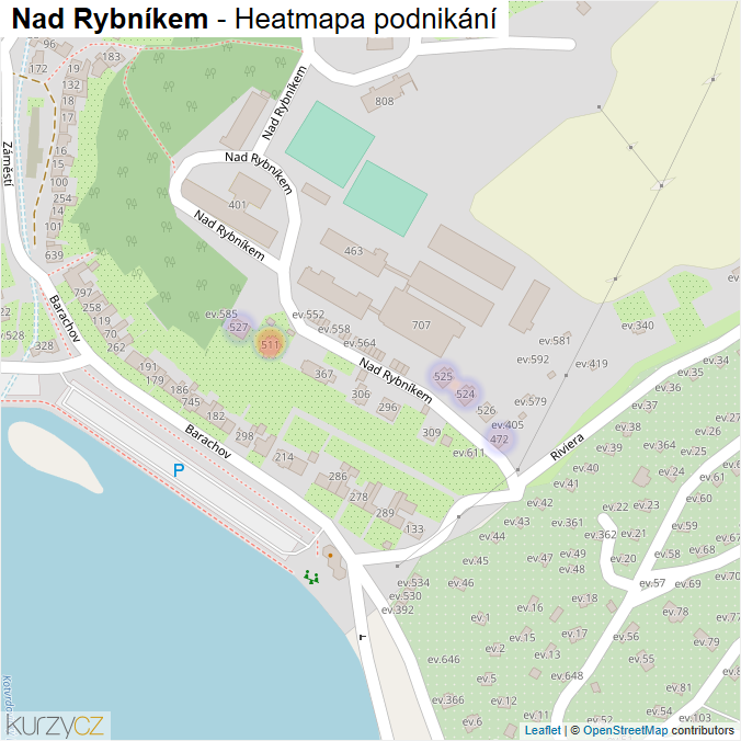 Mapa Nad Rybníkem - Firmy v ulici.