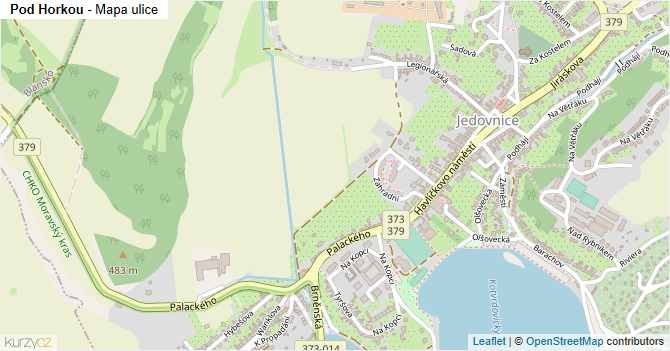 Pod Horkou - mapa ulice