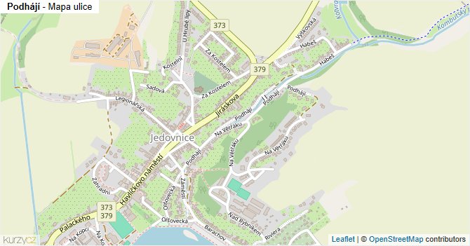 Podhájí - mapa ulice
