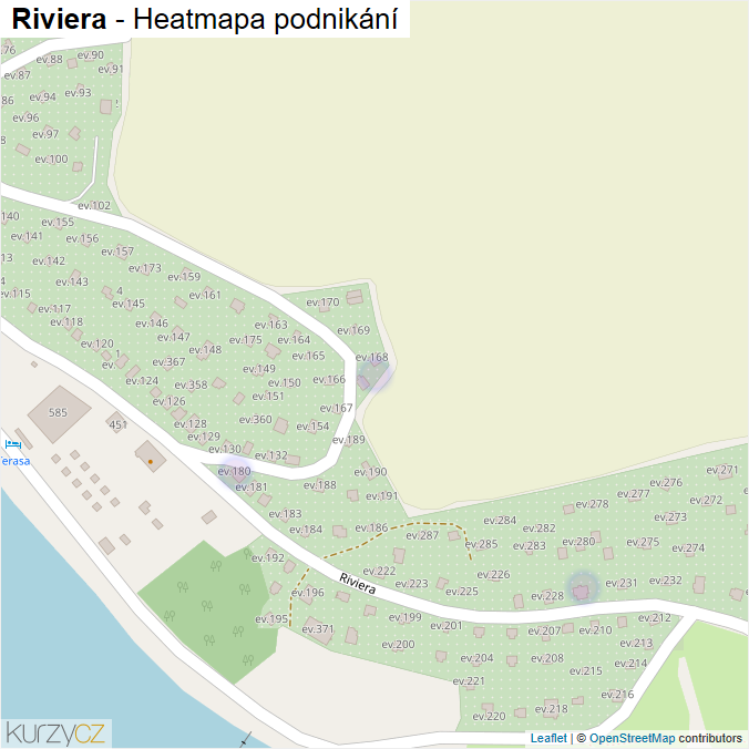 Mapa Riviera - Firmy v ulici.