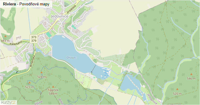 Riviera - záplavové mapy stoleté vody