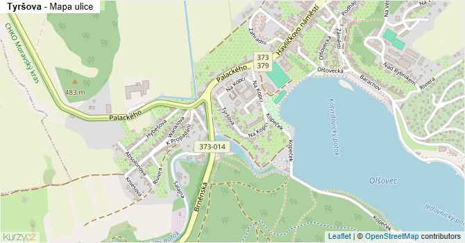 Tyršova - mapa ulice
