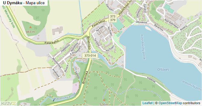 U Dymáku - mapa ulice