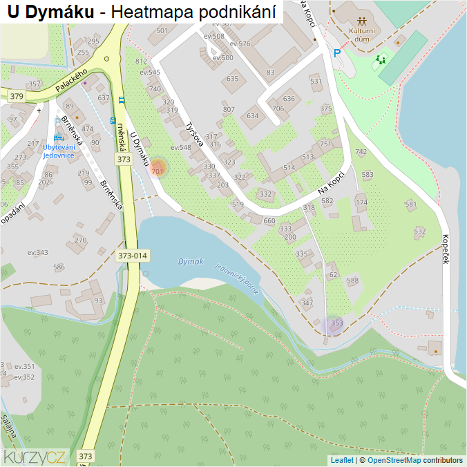 Mapa U Dymáku - Firmy v ulici.
