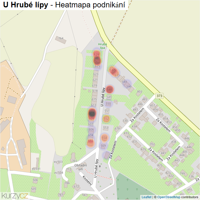 Mapa U Hrubé lípy - Firmy v ulici.