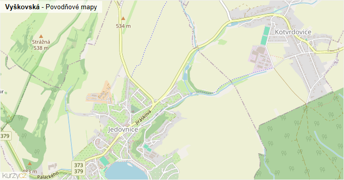 Vyškovská - záplavové mapy stoleté vody