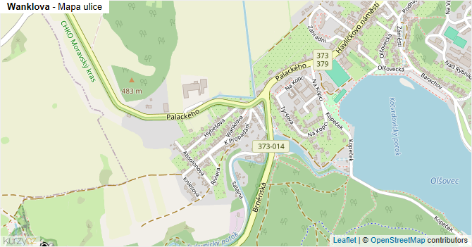 Wanklova - mapa ulice