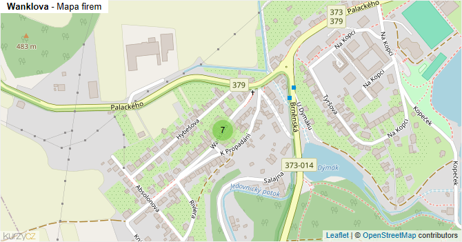 Wanklova - mapa firem
