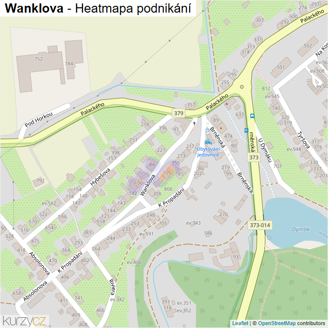 Mapa Wanklova - Firmy v ulici.