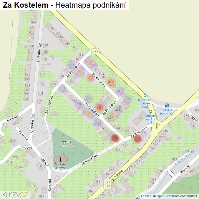 Mapa Za Kostelem - Firmy v ulici.