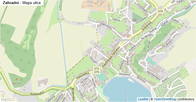 Zahradní - mapa ulice