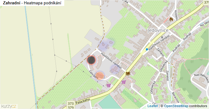 Zahradní - mapa podnikání