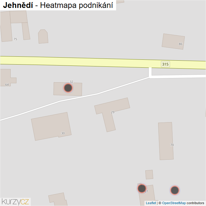Mapa Jehnědí - Firmy v obci.