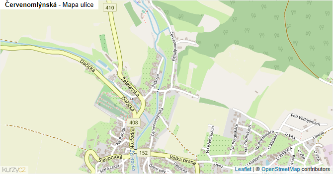Červenomlýnská - mapa ulice