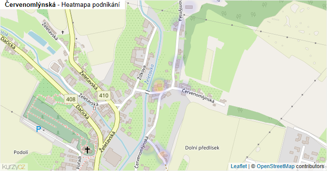Červenomlýnská - mapa podnikání