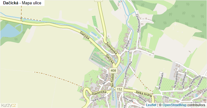 Dačická - mapa ulice