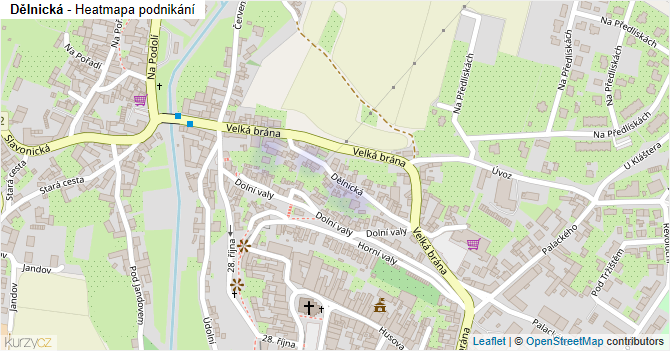 Dělnická - mapa podnikání