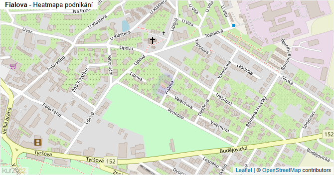 Fialova - mapa podnikání