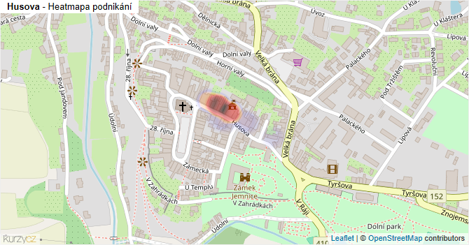 Husova - mapa podnikání