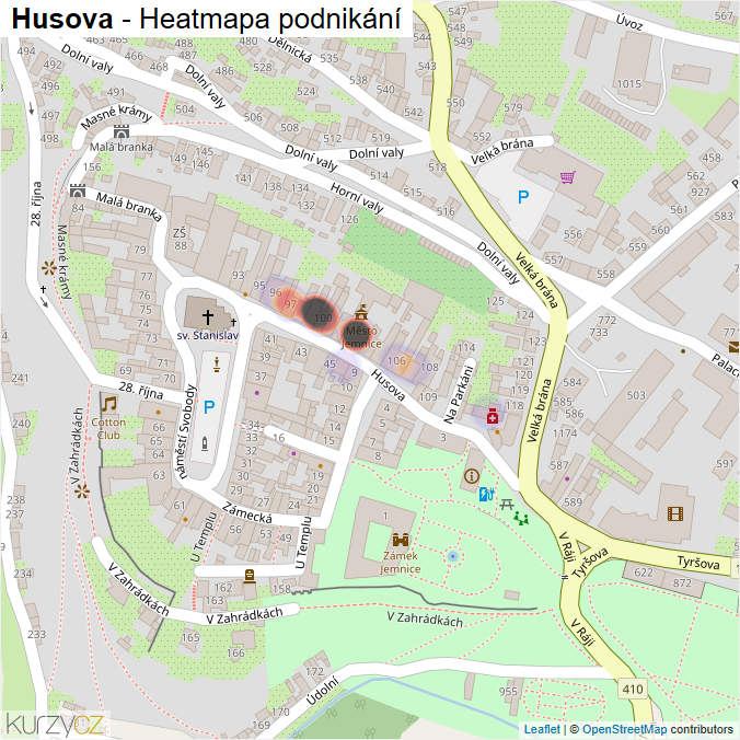 Mapa Husova - Firmy v ulici.