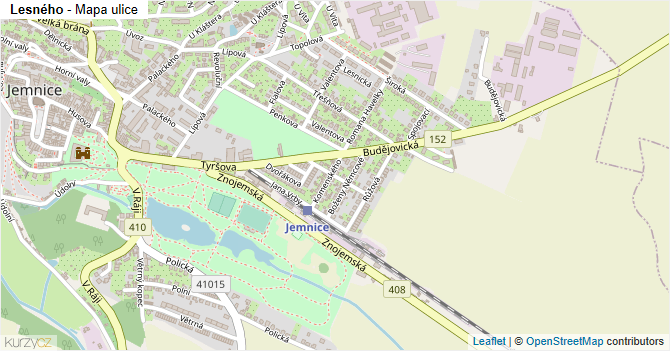 Lesného - mapa ulice
