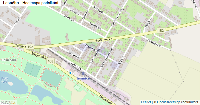 Lesného - mapa podnikání