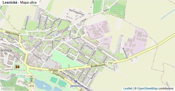Lesnická - mapa ulice