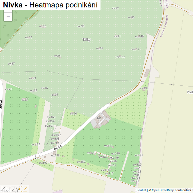 Mapa Nivka - Firmy v ulici.