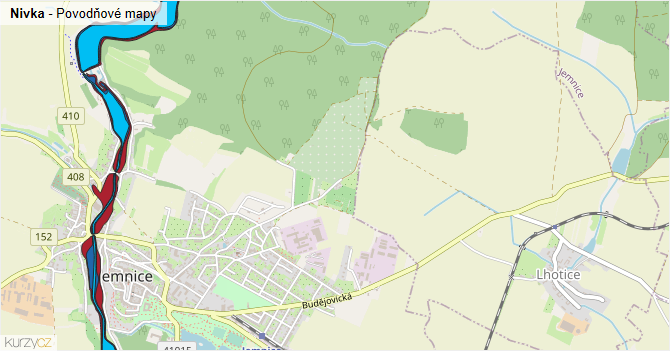 Nivka - záplavové mapy stoleté vody