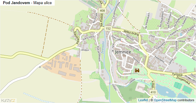 Pod Jandovem - mapa ulice