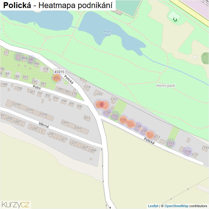 Mapa Polická - Firmy v ulici.