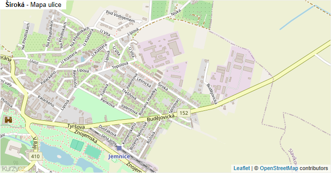 Široká - mapa ulice