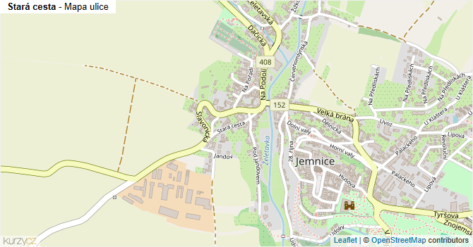 Stará cesta - mapa ulice