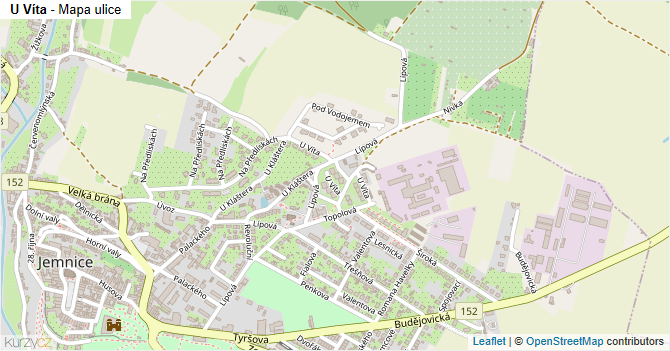 U Víta - mapa ulice