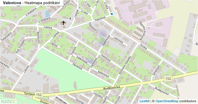 Valentova - mapa podnikání