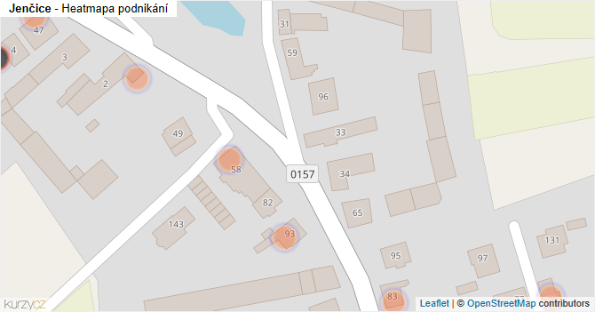 Jenčice - mapa podnikání